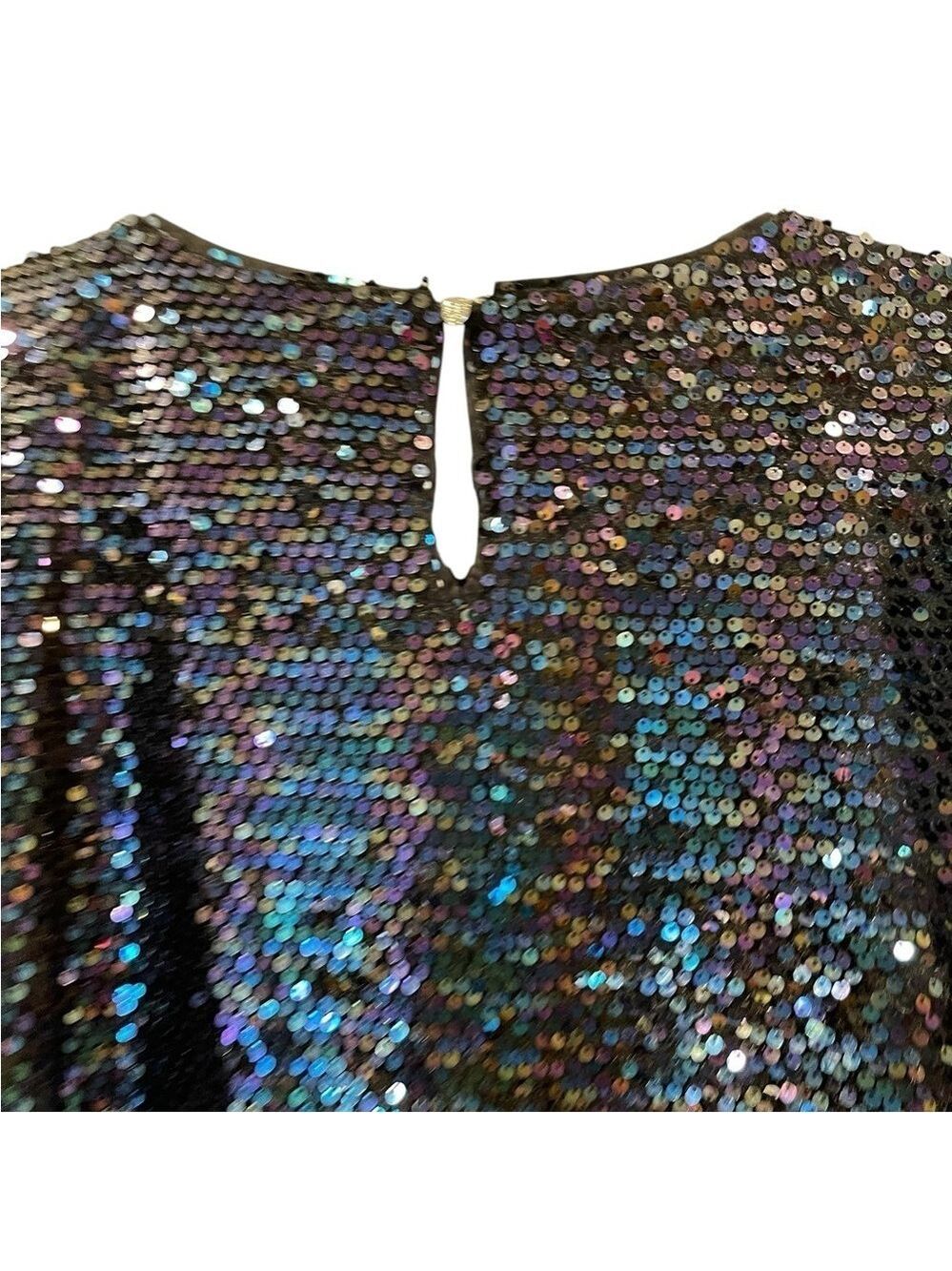 Cece Women’s Iridescent Sequin Mesh Dressy Blouse Top Shirt Dressy Party Size XL - Picture 6 of 7